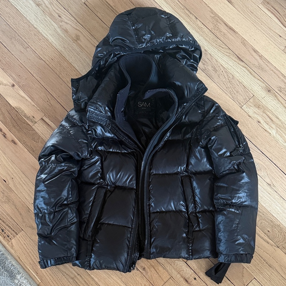 SAM Shiny Black Hooded Jacket